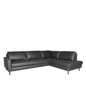 Bank Genua 2,5-Zits + Ottomane Antraciet Microvezel 1