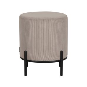 Poef Troy Naturel Ribcord 41x41x48 cm Voorkant