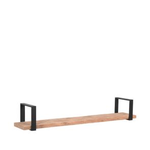 Wandplank Slam Rough Mangohout Zwart Metaal 120 cm 1
