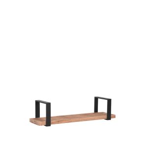 Wandplank Slam Rough Mangohout Zwart Metaal 80 cm 1